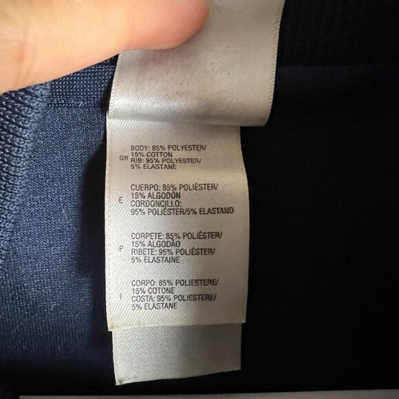 The North Face Track Jacket Mens XL‎ Blue Full Zip Highneck Stretch Logo - Picture 9 of 9